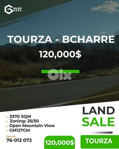 Land for sale in Tourza-Bcharre - أرض للبيع في طورزا - بشري