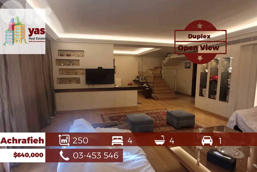 Achrafieh 250m2 | Duplex | Open View | Prime Location | OH 0