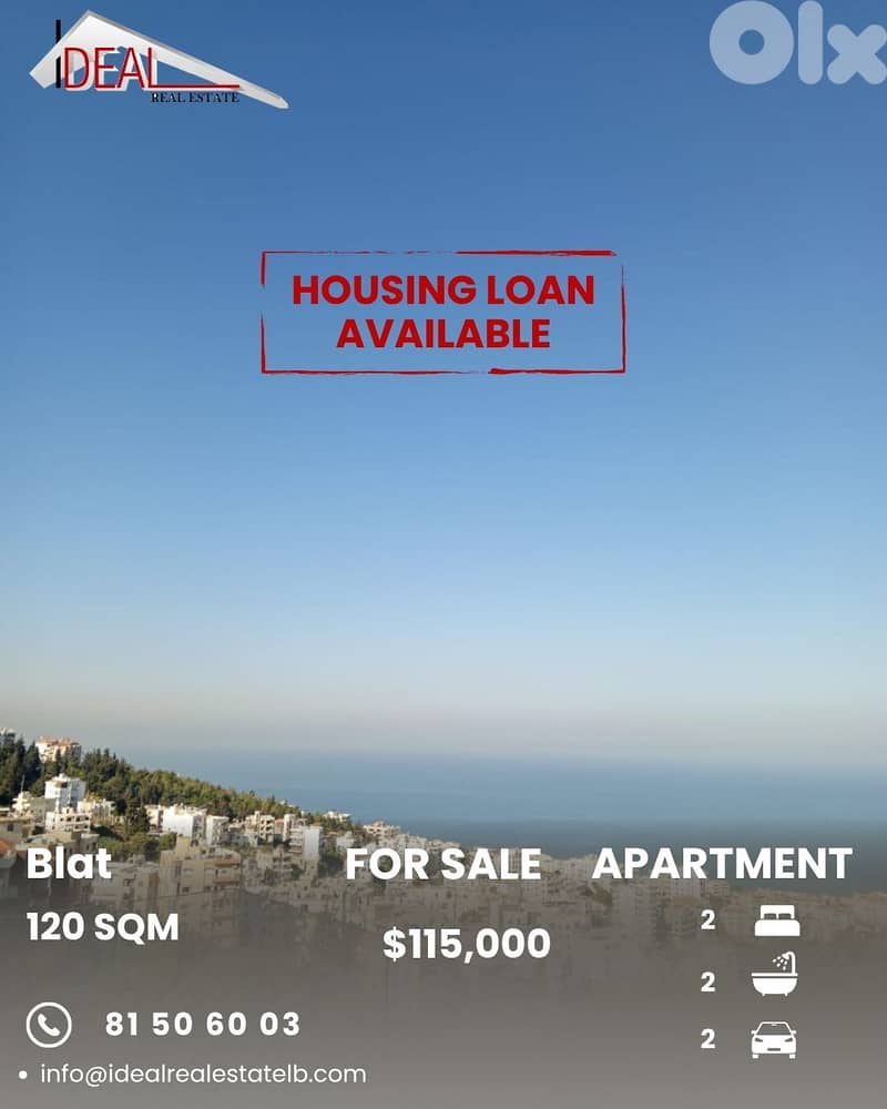 Apartment for sale in Blat Jbeil شقة للبيع في بلاط جبيل 0
