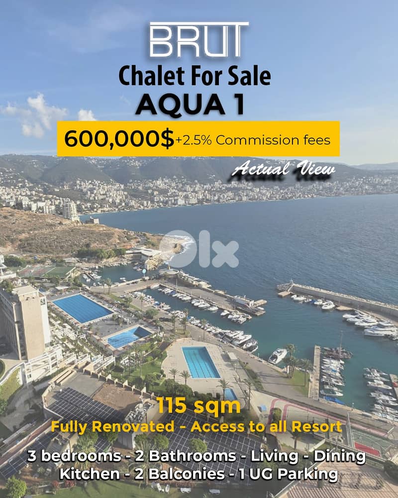 Amazing Chalet for sale in Aqua Marina 115 sqm 0