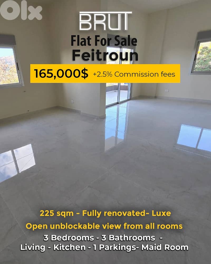 Apartment for sale in faitroun -225 sqm - 165,000$ 0