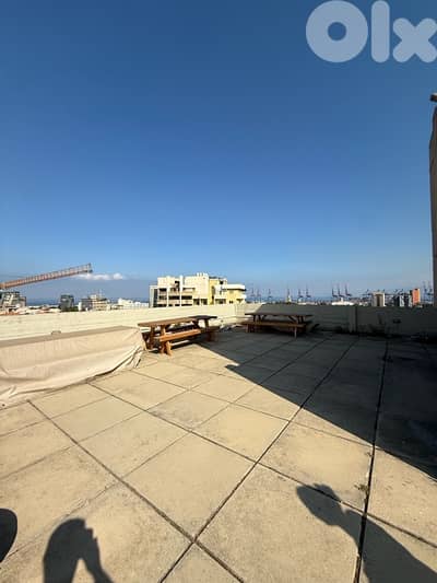 Loft/ Rooftop Office for rent in Mar Mkhayel W/ Huge Terrace and views