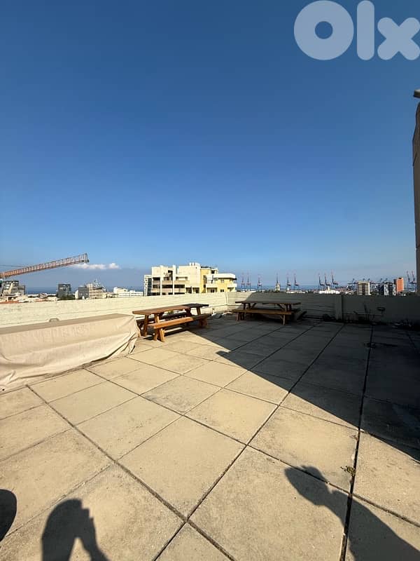 Loft/ Rooftop Office for rent in Mar Mkhayel W/ Huge Terrace and views 0