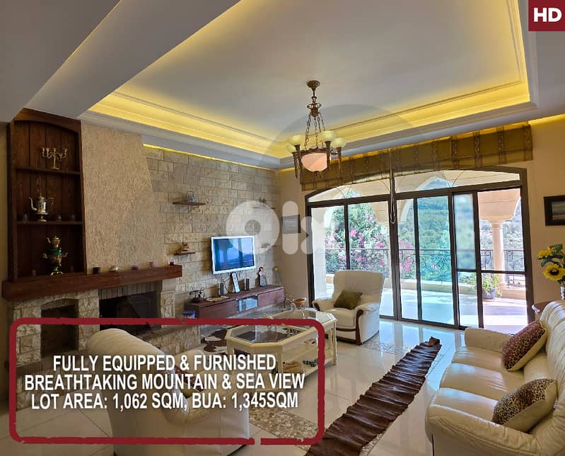 Fully Equipped -  Sea & Mountain VIEWS-  Bchamoun  REF#HD127580 0