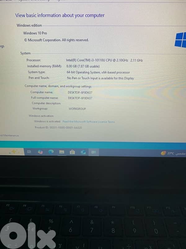 laptop core i3 10th gen 8 gb ram 256 gb ssd nvme 14 inch used like new 1