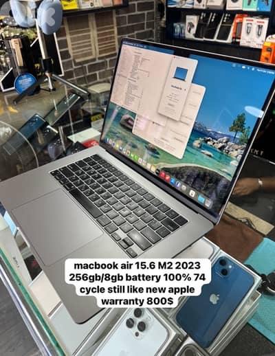 macbook air 15.6 M2 2023 used like new 256gb