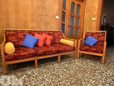 sofa set with cushions
