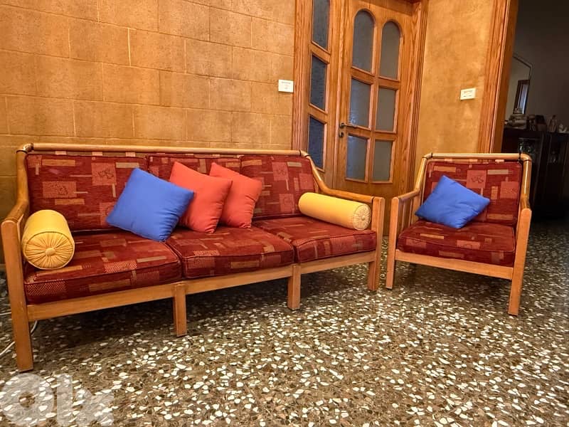 sofa set with cushions 0