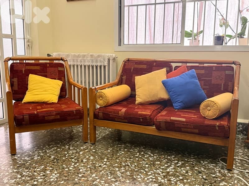 sofa set with cushions 1