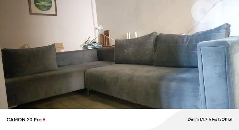 L-shaped sofa for living or sitting room almost new barely used 2