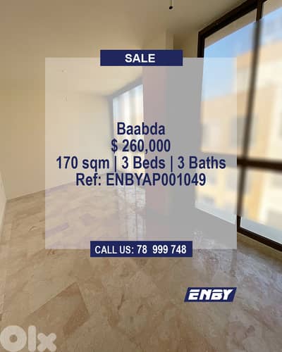 Apartment for Sale in Baabda | Great View | Good Price/Value