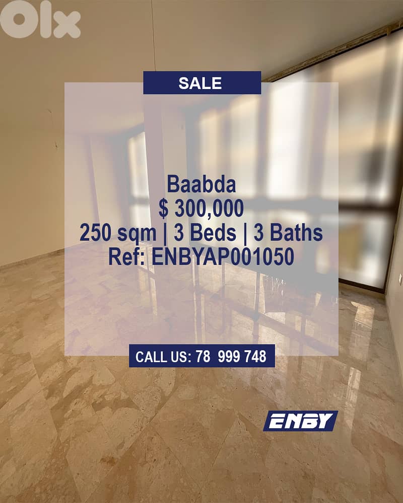 Apartment for Sale in Baabda | Terrace | Calm Neighbourhood 0