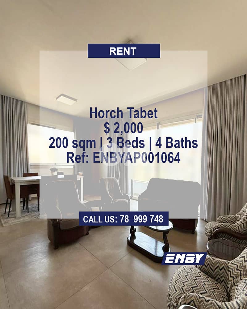 Apartment for Rent in Horsh Tabet | Fully Renovated | New Building 0