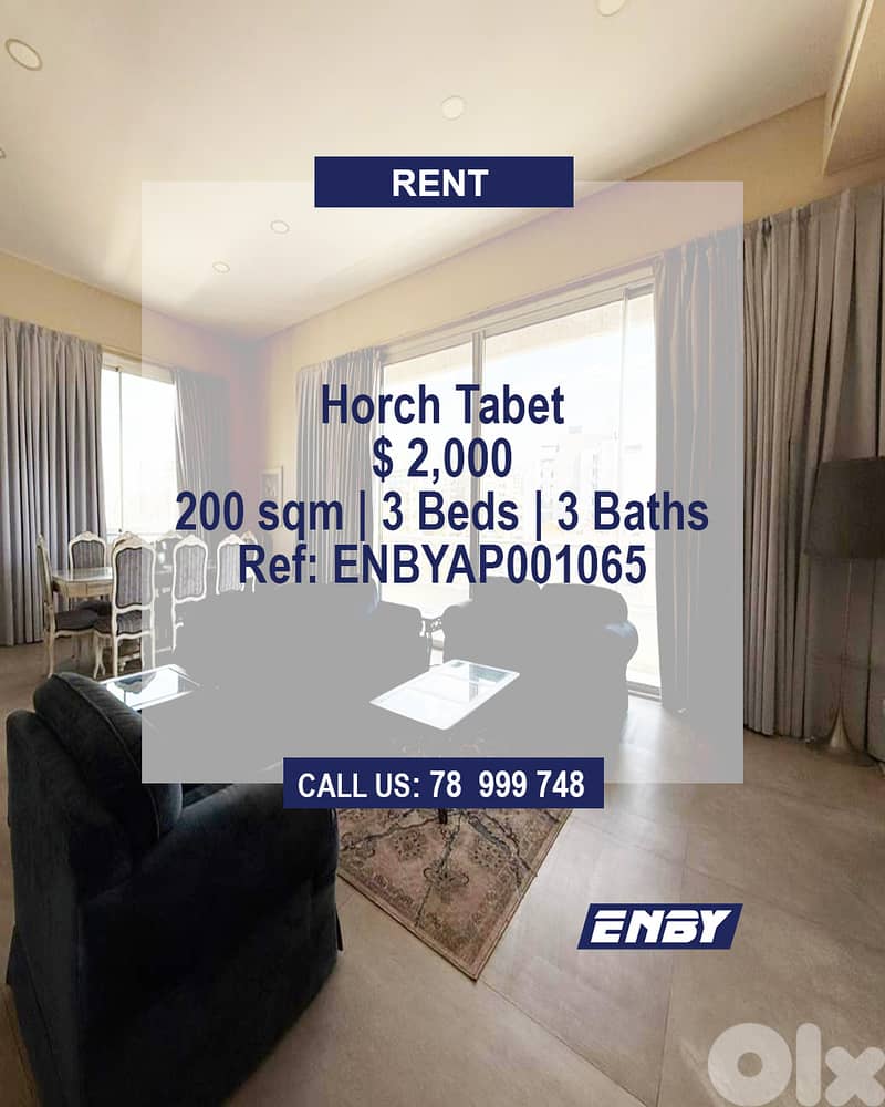Apartment for Rent in Horsh Tabet | Calm Area | Fully Furnished 0