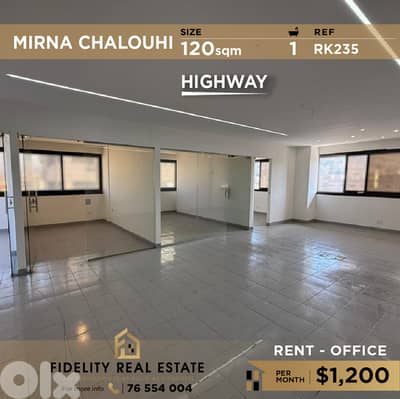 Office for rent in Mirna Chalouhi RK235 مكتب للإيجار في ميرنا شالوحي