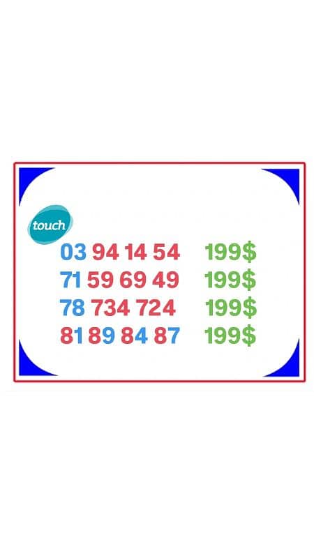 Mtc and alfa special numbers delivery  to all leb for info 71000980 0