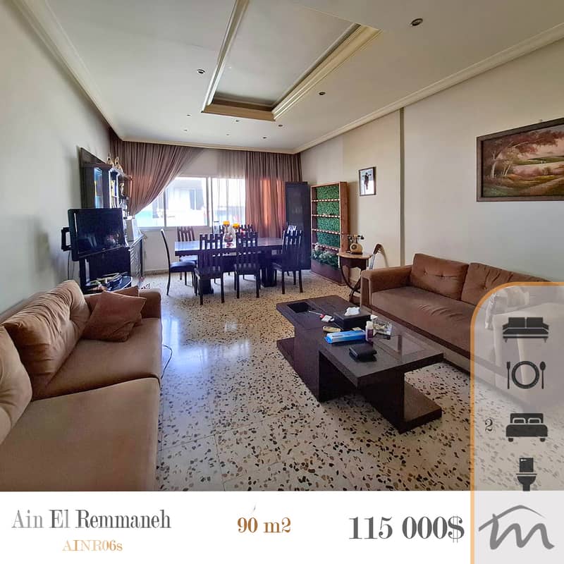 Ain El Remmeneh | 2 Bedrooms Apartment | Prime Rental Investment 0