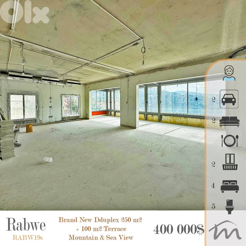 Rabweh | Signature 250m² Duplex + 100m² Terrace | Building Age 5 0