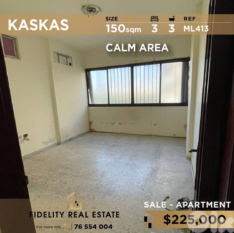 Apartment for sale in Kaskas ML413  شقة للبيع في قصقص 0