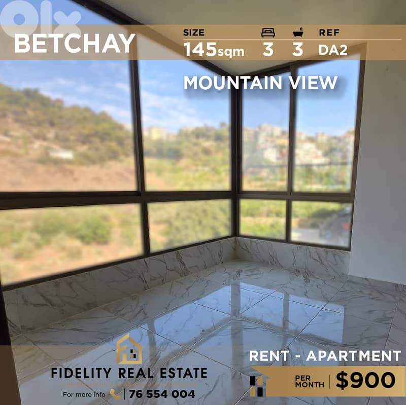 Apartment for rent inBetchay DA2  شقة للإيجار في بيطشاي 0