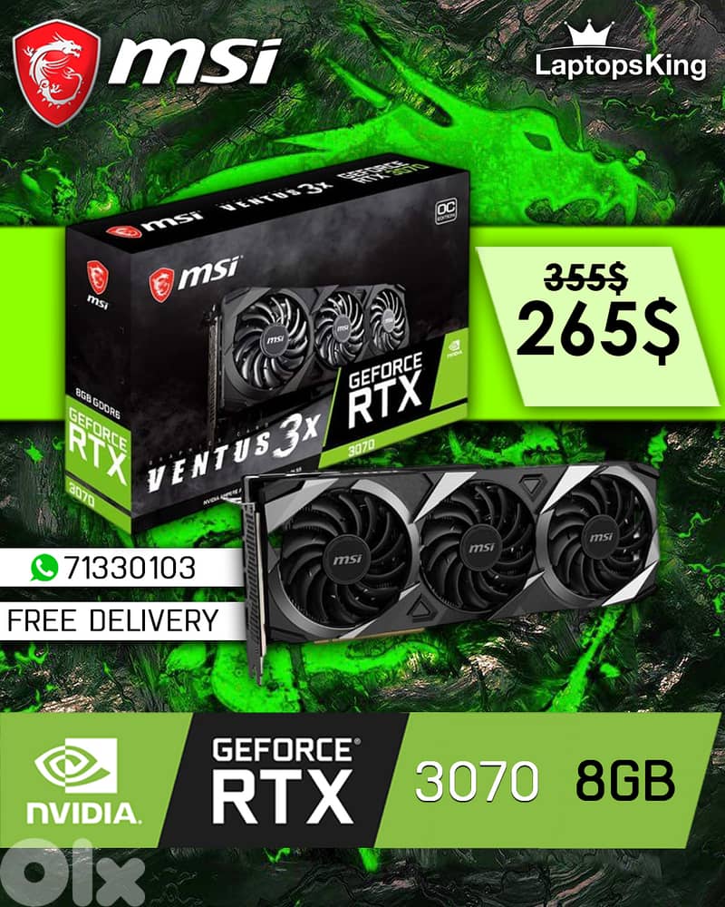 VGA MSI RTX 3070 VENTUS 3X 8GB 0