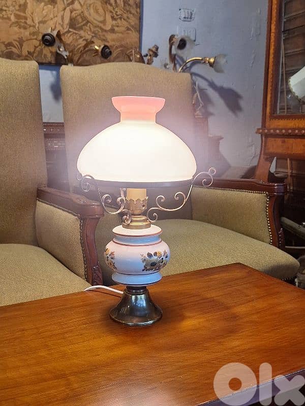 opaline and brass large lamp 0