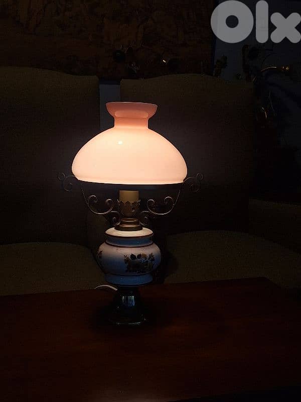 opaline and brass large lamp 1