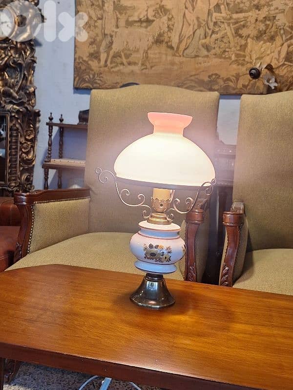 opaline and brass large lamp 2