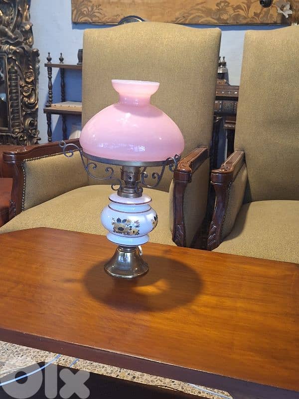 opaline and brass large lamp 4