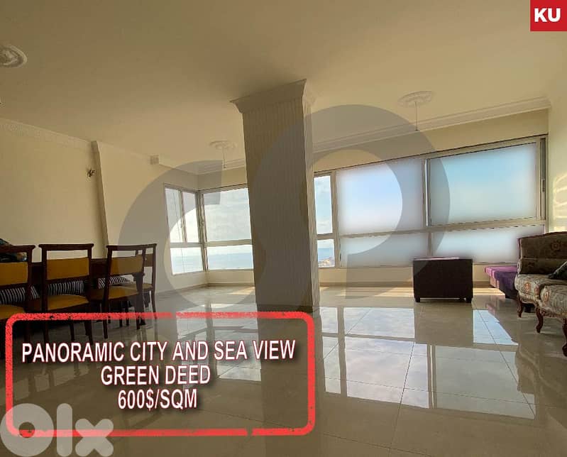 Only 600$/meter Panoramic city and sea view / Bchamoun REF#KU127480 0
