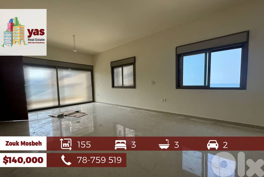 Zouk Mosbeh 155m2 | Brand New | Perfect Catch | Sea View | EL | 0