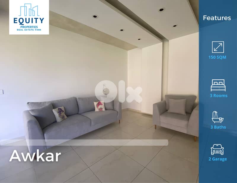 Furnished 150 SQM Apartment For Rent In Awkar شقة للإيجار #JM207421 0