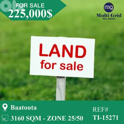 TI-15271 / Land for Sale in Baatouta, أرض للبيع في بقعتوتا