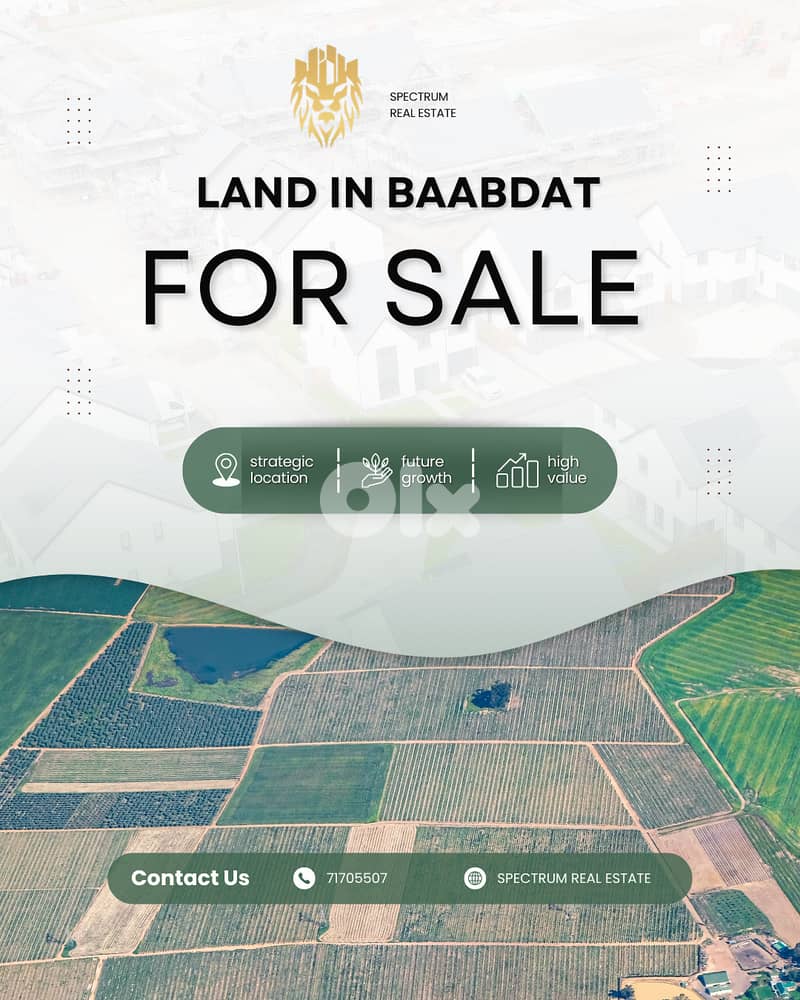 AMAZING LAND FOR SALE IN BAABDAT PRIME, ZONE 20/40, (BB-222) 0