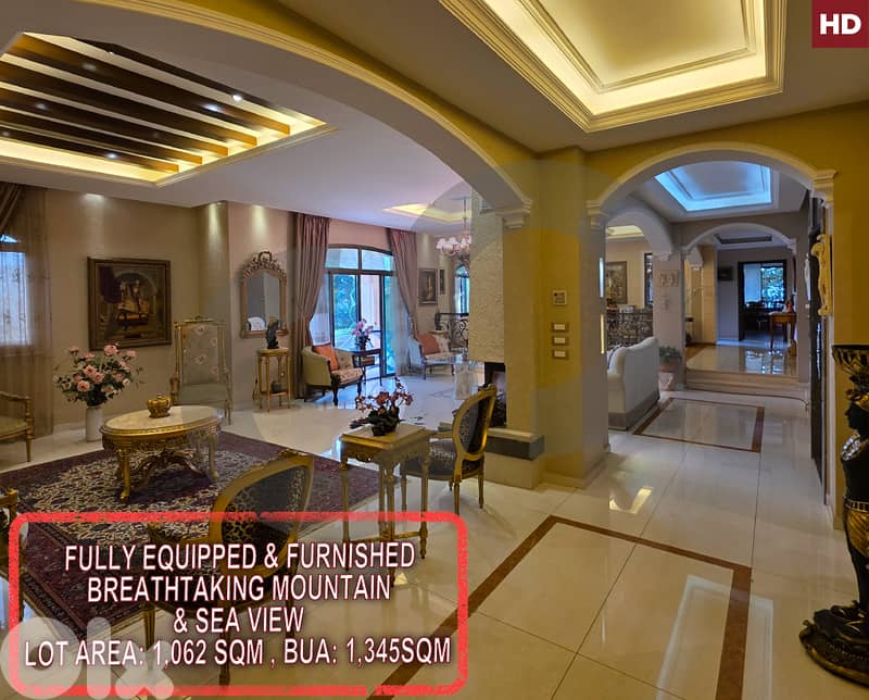 Fully Equipped -  Sea & Mountain VIEWS-  Bchamoun  REF#HD127580 0