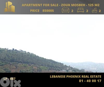 Hot Deal 125 Sqm apartment for sale in Zouk Mosbeh + mountains view