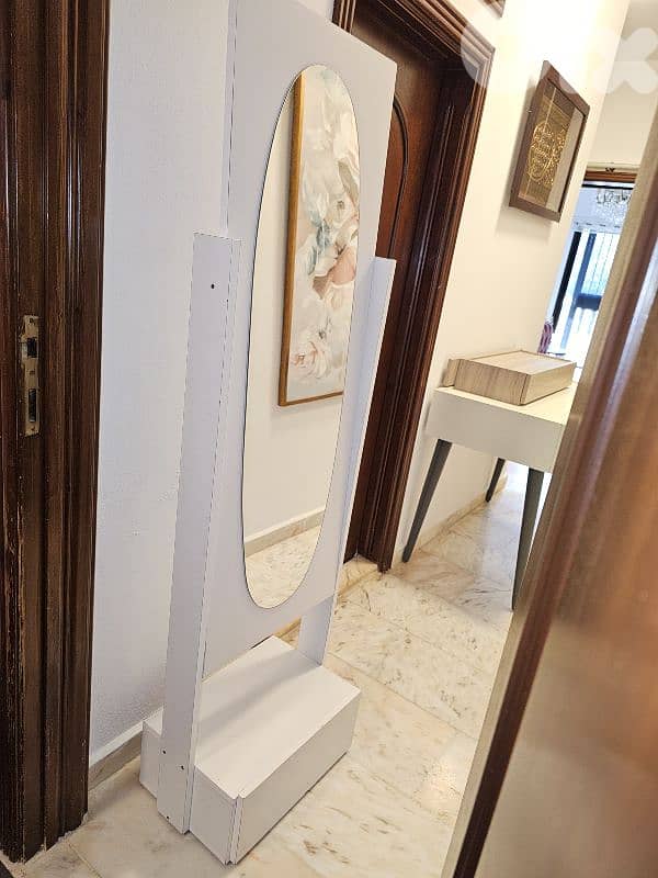 4 items vanity with mirror+white mirror+chair 2