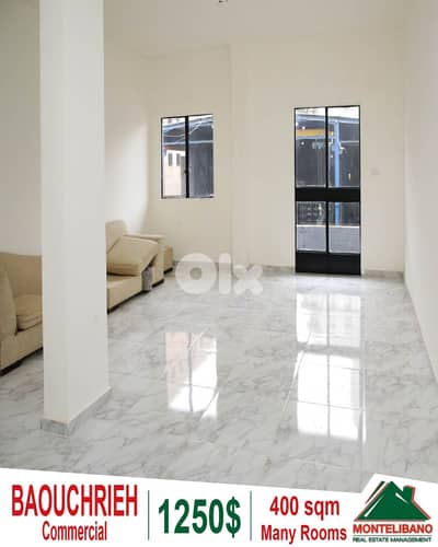 400 sqm Commercial For Rent in Baouchrieh