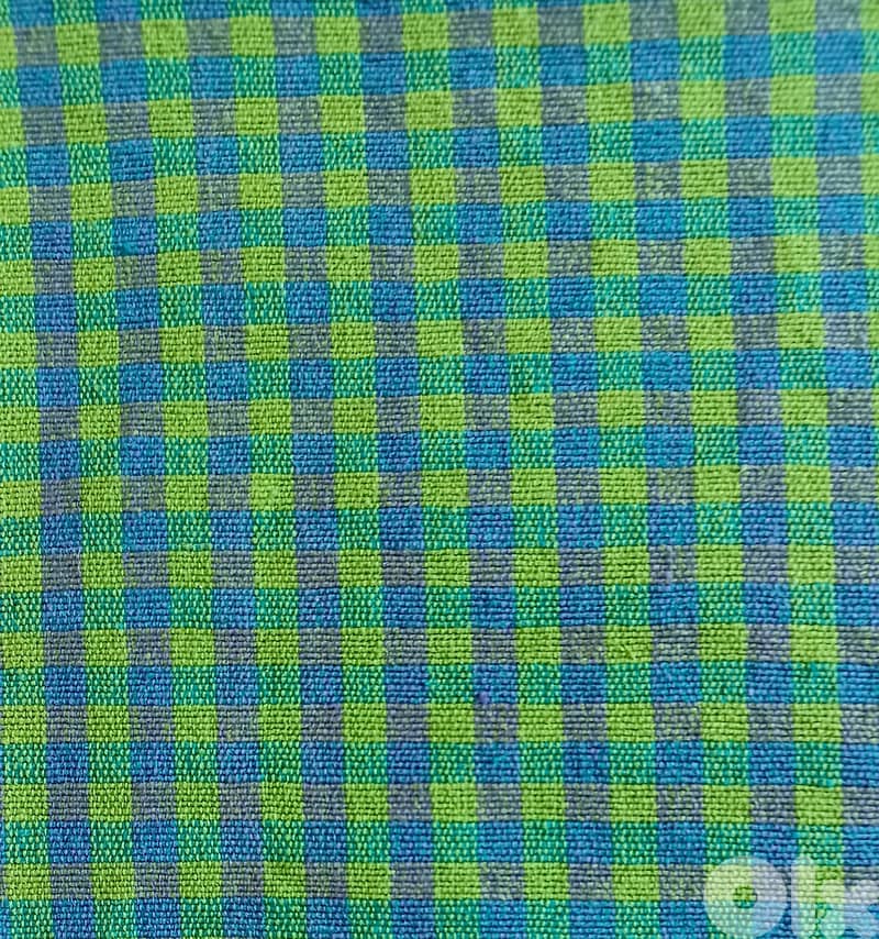 IKEA Home Décor Cotton Fabric – Blue and Green Check Pattern 1