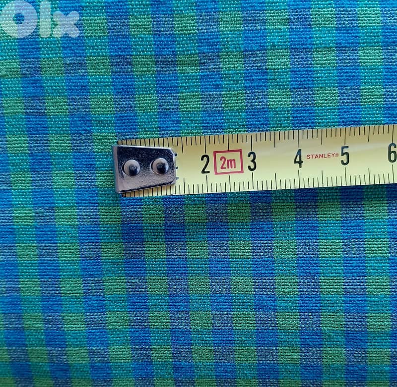 IKEA Home Décor Cotton Fabric – Blue and Green Check Pattern 2