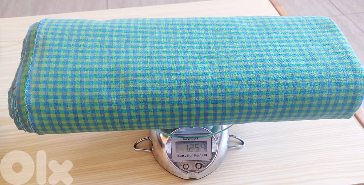 IKEA Home Décor Cotton Fabric – Blue and Green Check Pattern 3