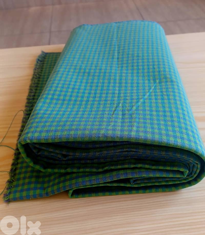 IKEA Home Décor Cotton Fabric – Blue and Green Check Pattern 6