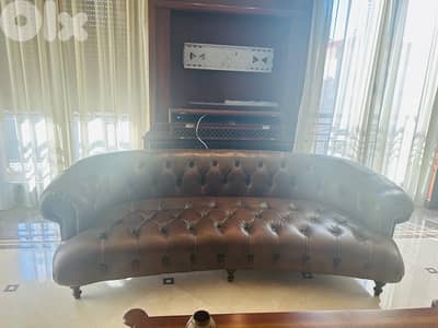 good condition chesterfield brown