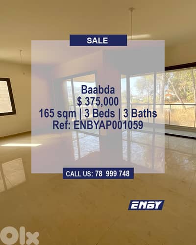 Apartment for Sale in Baabda | New Building | Calm area