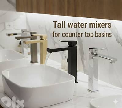 tall basin water mixers for posee sink. خلاط مغسلة طويل لمغاسل البوزيه