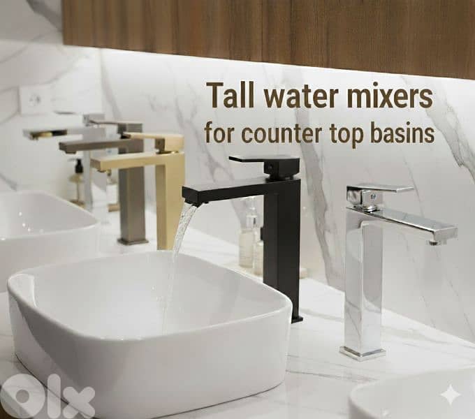 tall basin water mixers for posee sink. خلاط مغسلة طويل لمغاسل البوزيه 0
