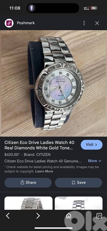 very clean citizen ecodrive diamond real 120$ 6