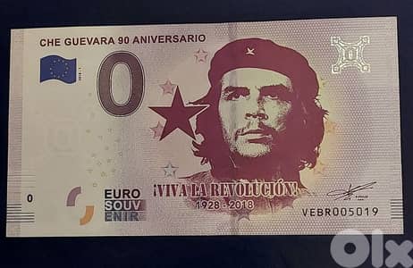 Che Guevara Zero Euro Viva La Revolution souvenir note