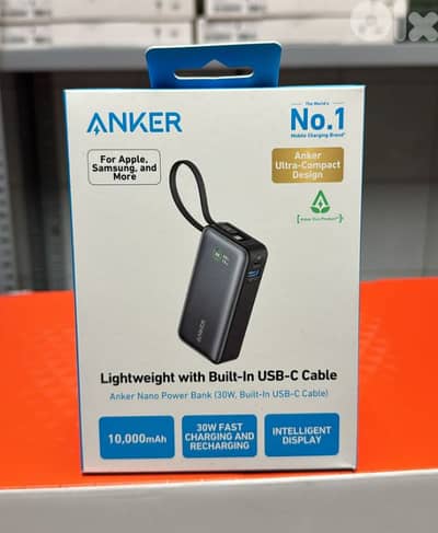 Anker Nano power bank 10000mah (30w,built-in usb-c cable)