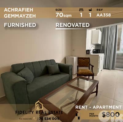 Apartment for rent in Achrafieh AA358 شقة للإيجار في الأشرفية